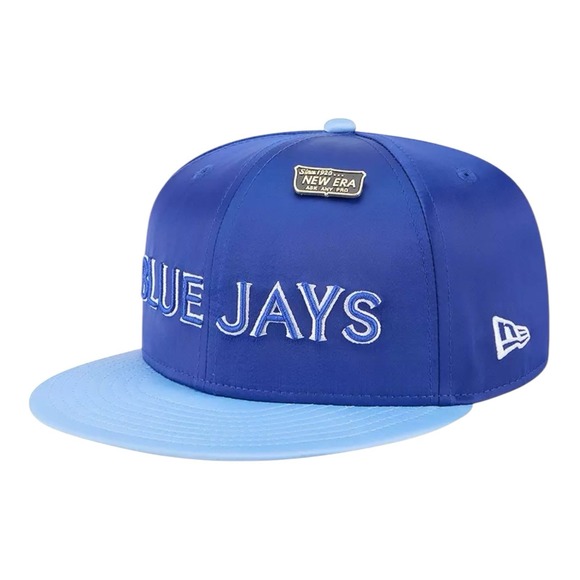 New Era 59FIFTY Toronto Blue Jays Satin Hat Cap Fitted Mens Sz 7 Blue 2-Tone - Picture 3 of 6